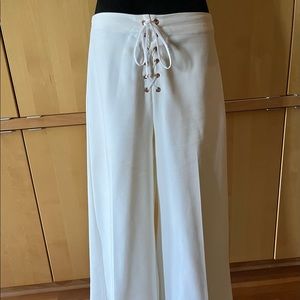 TOPSHOP lace front white wide leg pants size US 10 (UK 14) very good condition
